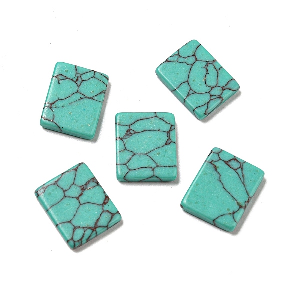 

PandaHall Synthetic Turquoise Cabochons, Dyed, Rectangle, 13~13.5x10~11x2~2.5mm Synthetic Turquoise Rectangle