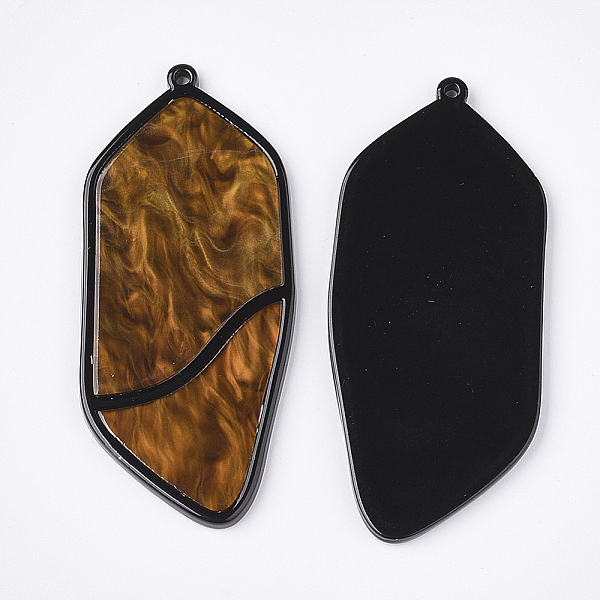

PandaHall Cellulose Acetate(Resin) Big Pendants, Dark Goldenrod, 70x31x3.5mm, Hole: 1.8mm Cellulose Acetate Others