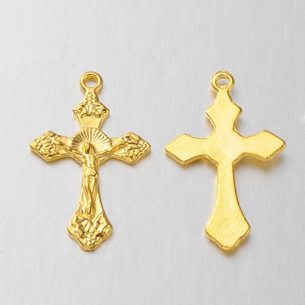 

PandaHall Tibetan Style Alloy Pendants, For Easter, Lead Free & Cadmium Free & Nickel Free, Crucifix Cross Pendant, Golden, Size: about...