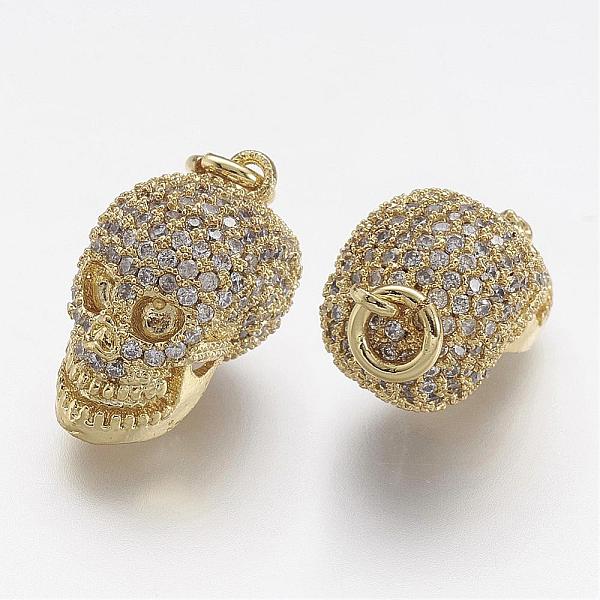 Brass Micro Pave Cubic Zirconia Charms