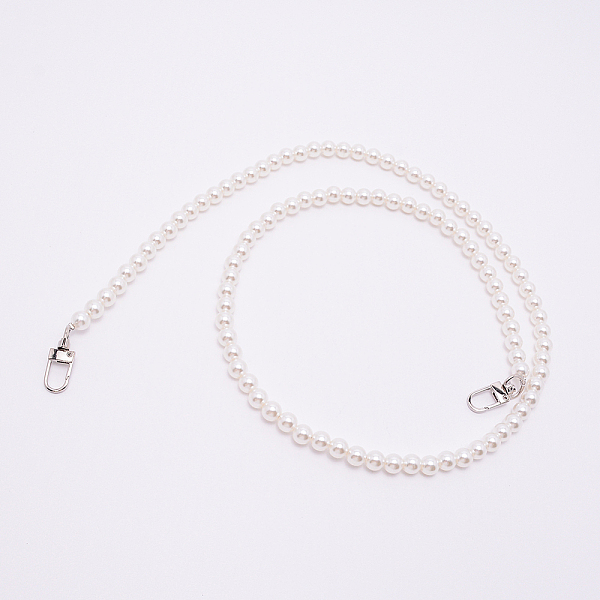 

PandaHall White Acrylic Round Beads Bag Handles, with Zinc Alloy Swivel Clasps and Steel Wire, for Bag Replacement Accessories, Platinum...