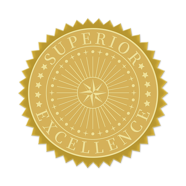 

PandaHall Self Adhesive Gold Foil Embossed Stickers, Medal Decoration Sticker, Word, 5x5cm Metal Word Gold
