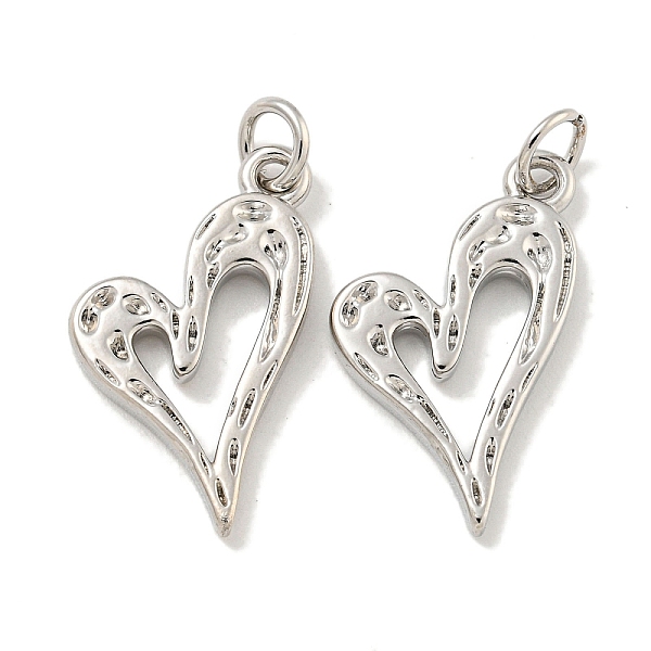 

PandaHall Rack Plating Brass Pendants, Long-Lasting Plated, Cadmium Free & Lead Free, Heart, Platinum, 21x14.5x2mm, Hole: 3.5mm Brass Heart