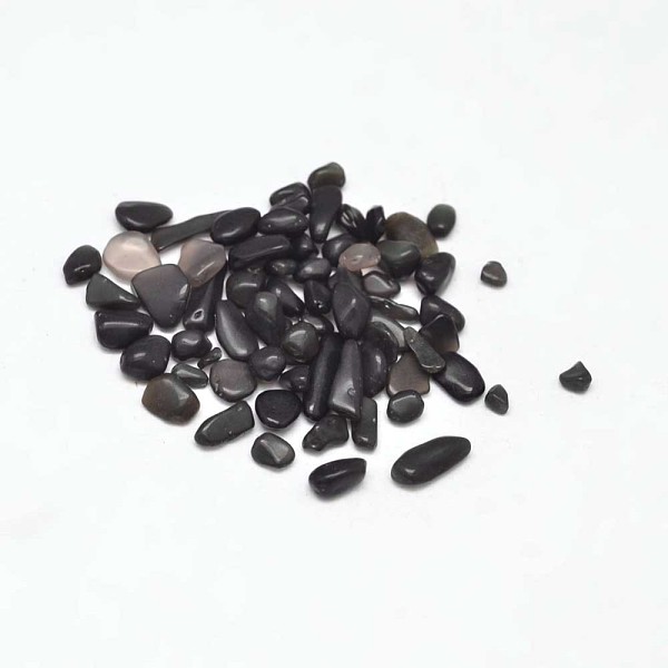 

PandaHall Natural Obsidian Chip Beads, No Hole/Undrilled, 3~9x1~4mm Obsidian Chip