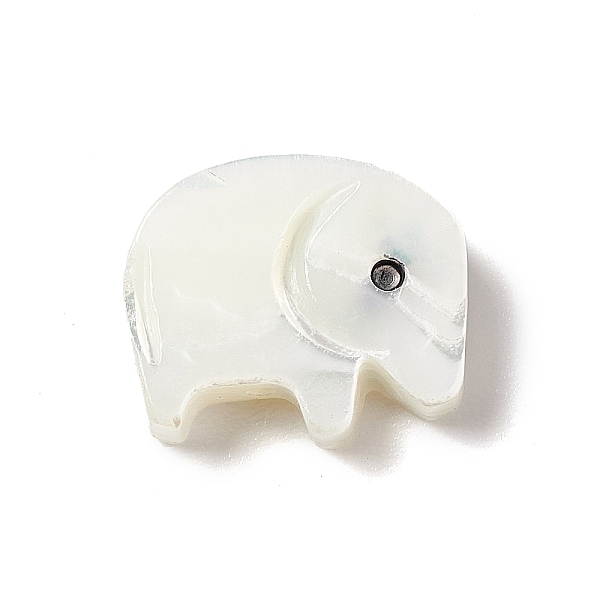 

PandaHall Natural White Shell Beads, Elephant, 11x10x3mm, Hole: 1mm White Shell Elephant