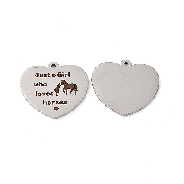 

PandaHall 201 Stainless Steel Pendants, Heart with Word Charm, Laser Cut, Stainless Steel Color, 22.5x24.5x1.5mm, Hole: 1.6mm 201 Stainless...