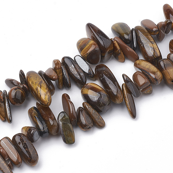 

PandaHall Natural Tiger Eye Beads Strands, Chip, 10~30x4~10x1~7mm, Hole: 1mm, about 80~85pcs/strand, 15.55 inch Tiger Eye Chip
