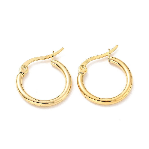 

PandaHall Vacuum Plating 201 Stainless Steel Hoop Earrings for Women, with 304 Stainless Steel Pins, Real 18K Gold Plated, 18.5~19.5x2mm...