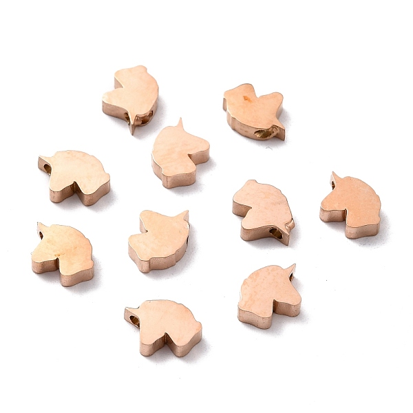 

PandaHall Ion Plating(IP) 304 Stainless Steel Charms, Horse Head, Rose Gold, 10.5x8.5x3mm, Hole: 1.6mm 304 Stainless Steel Horse