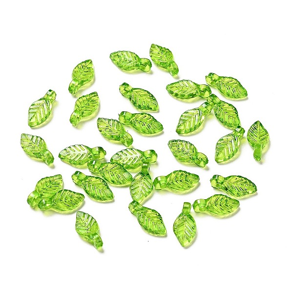 

PandaHall Transparent Acrylic Charms, Leaf Charm, Lawn Green, 10.5x5x3.5mm, Hole: 1.4mm Acrylic Leaf
