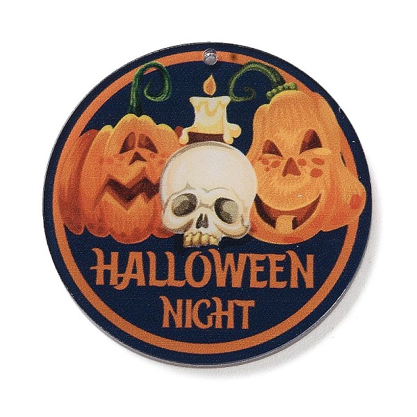 

PandaHall Halloween Theme Double Sided Printed Acrylic Pendants, Skeleton, 45x3mm, Hole: 2mm Acrylic Skeleton