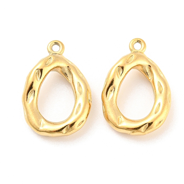 

PandaHall 304 Stainless Steel Pendants, Teardrop Charms, Real 18K Gold Plated, 19x13x3mm, Hole: 1.2mm 304 Stainless Steel Teardrop