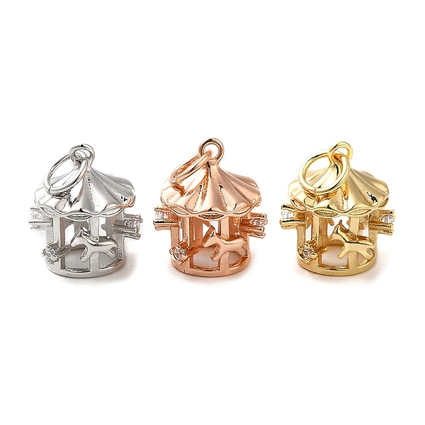 

PandaHall Brass Micro Pave Clear Cubic Zirconia Pendants, Cadmium Free & Lead Free, Carousel, Mixed Color, 12x10.5x9.5mm Brass+Cubic...