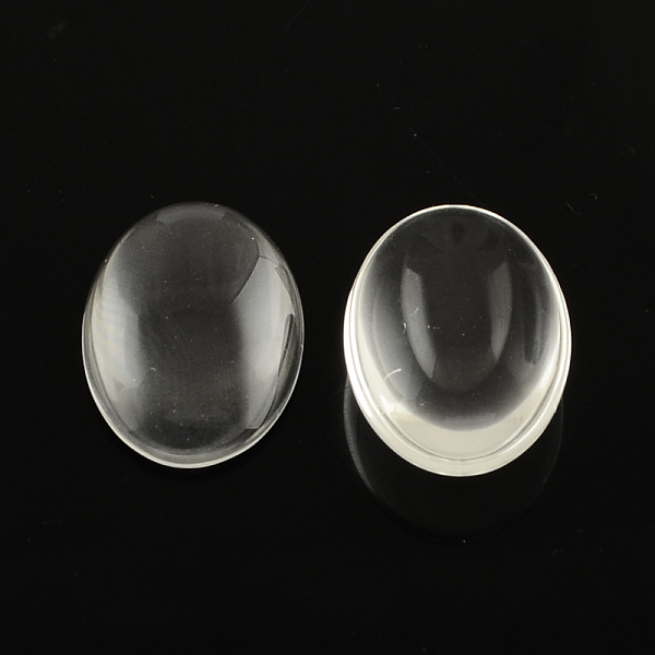 

PandaHall Transparent Oval Glass Cabochons, Clear, 10x8x3.5mm Glass Oval Clear