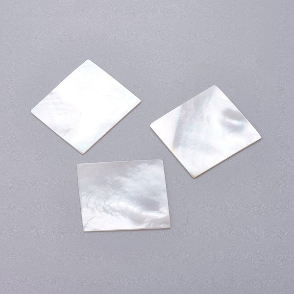 

PandaHall Natural White Shell Mother of Pearl Shell Cabochons, Rectangle, 25~27x24x0.6~0.7mm White Shell Rectangle