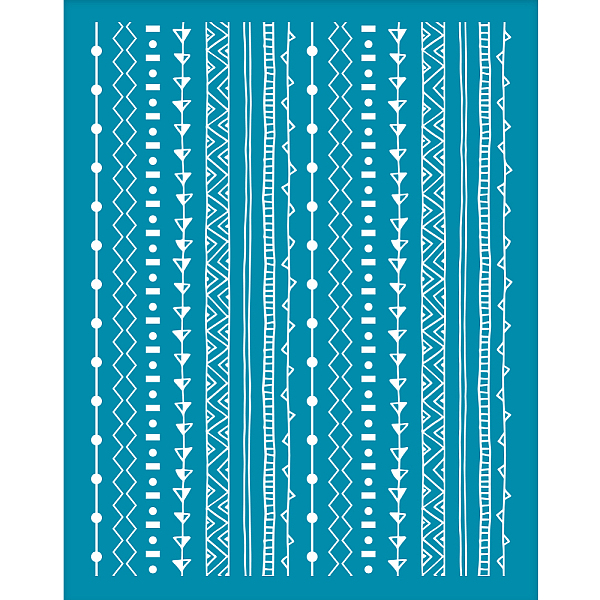 

PandaHall Silk Screen Printing Stencil, for Painting on Wood, DIY Decoration T-Shirt Fabric, Stripe, 100x127mm Nylon Stripe Cyan