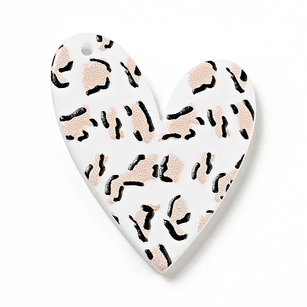 

PandaHall Printed Acrylic Pendants, Heart with Leopard Print Pattern, PeachPuff, 34x28x2mm, Hole: 1.5mm Acrylic Heart Brown