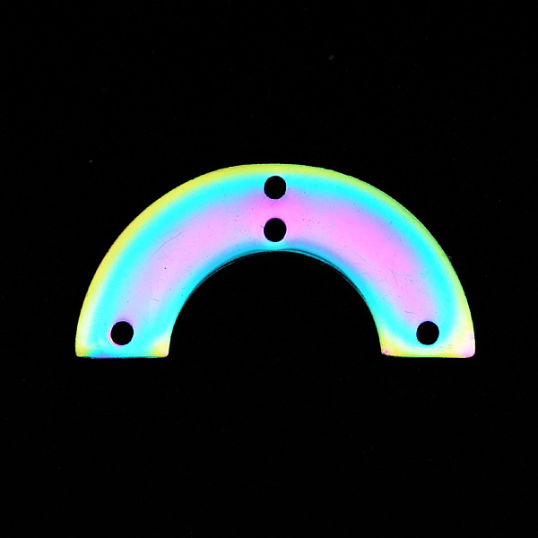 

PandaHall 201 Stainless Steel Chandelier Components Links, Symmetrical Arc Shape, Laser Cut, Rainbow Color, 12.5x25x1mm, Hole: 1.4mm 201...