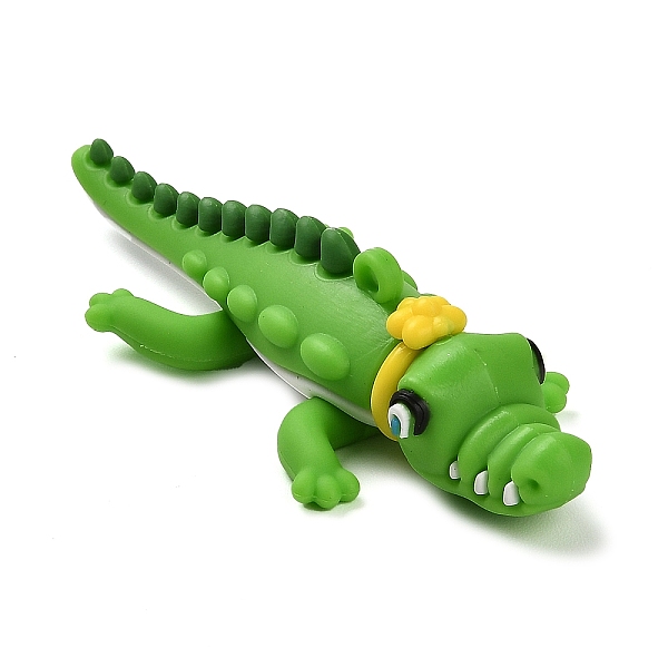 

PandaHall PVC Plastic Big Pendants, Crocodile Charm, Green, 89x35x20mm, Hole: 3mm PVC Crocodile Green