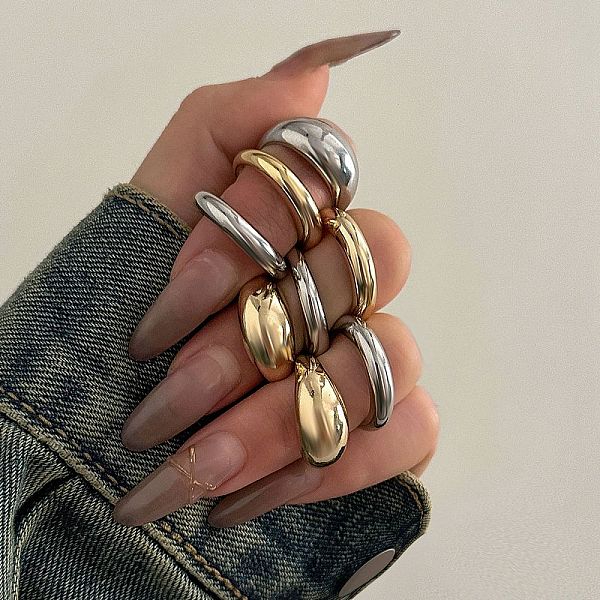 8 Kit De Anillos Abiertos De Aleación Para Mujer.