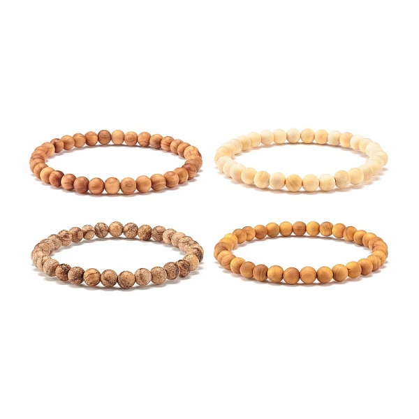 

PandaHall 6mm Round Natural Mixed Wood Beads Stretch Bracelet, Yoga Bracelet for Men Women, Inner Diameter: 2-1/4 inch(5.8cm), Beads: 6mm..., Multicolor