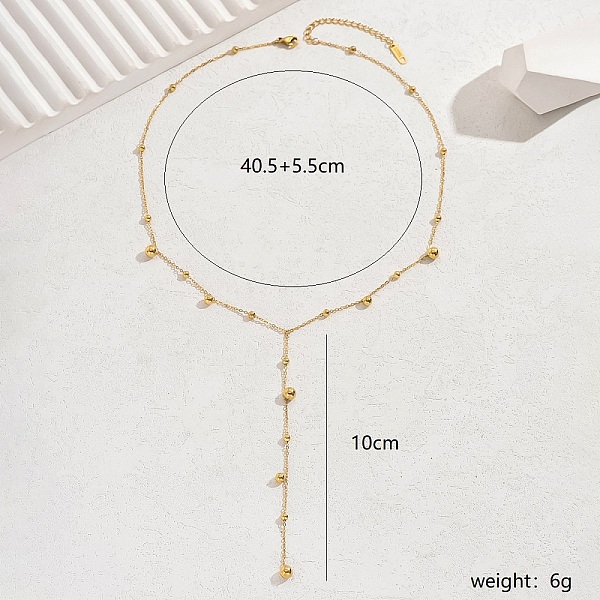 

PandaHall Stainless Steel Pendant Necklaces with Tassel and Gold Ball Stainless Steel
