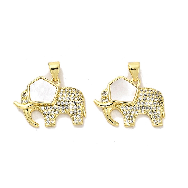 

PandaHall Brass Micro Pave Clear Cubic Zirconia Pendants, with Shell, Real 18K Gold Plated, Elephant, 16x22x3.5mm, Hole: 5x4mm Brass+Cubic...