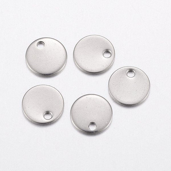 

PandaHall 304 Stainless Steel Charms, Flat Round, Stamping Blank Tag, Stainless Steel Color, 8x0.8mm, Hole: 1.2mm 304 Stainless Steel Flat...