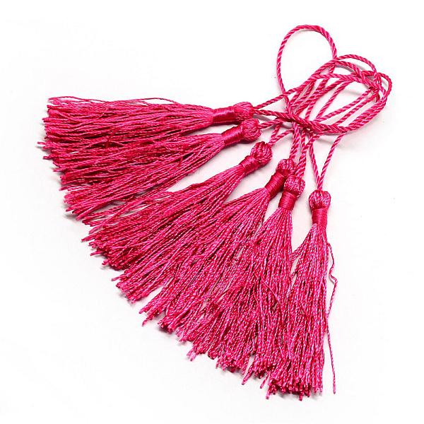 

PandaHall Polyester Tassel Decorations, Pendant Decorations, Cerise, 130x6mm, Tassel: 70~90mm Polyester Red