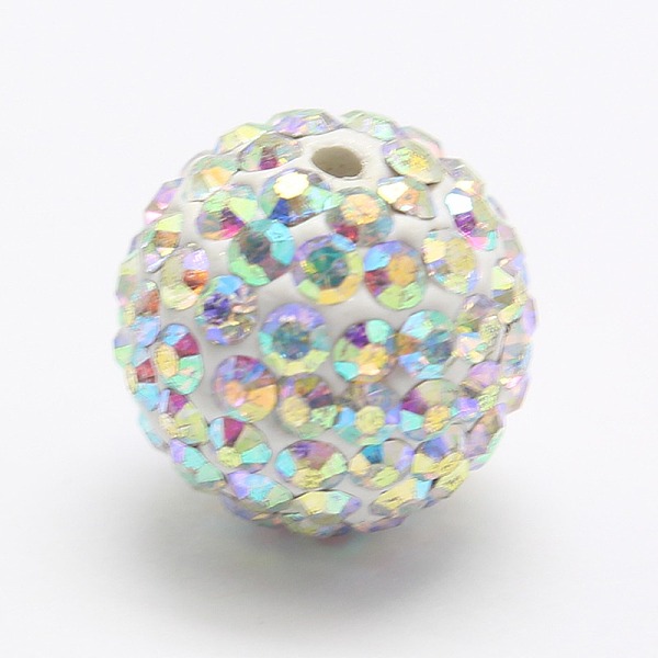 

PandaHall Polymer Clay Middle East Rhinestone Beads, Round Disco Ball Beads, Crystal AB, 10mm, Hole: 1mm Polymer Clay+Glass Rhinestone Round..., Clear