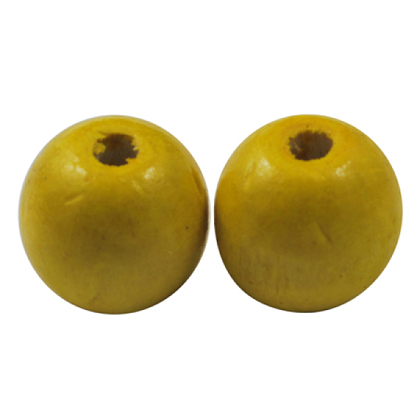 

PandaHall Natural Maple Wood Beads, Dyed, Round, Yellow, about 12mm in diameter, 10.5mm thick, hole: 3mm Maple Wood Round Yellow