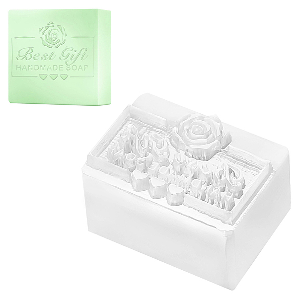 

PandaHall Transparent Plastic DIY Stamps, DIY Handmade Soap Stamps, Photo Album Decor Stamps Accessories Tools, Word, 4.15x4.1x2.15cm...