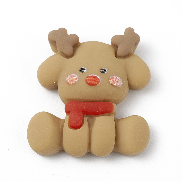 

PandaHall Christmas Theme Opaque Resin Cabochons, for DIY Jewelry Making, Deer Pattern, 23.5x22x7mm Resin Deer