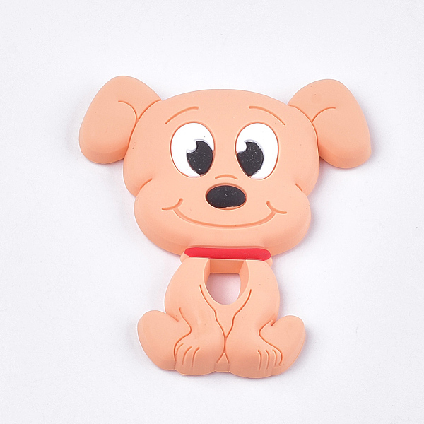 

PandaHall Food Grade Eco-Friendly Silicone Puppy Beads, Chewing Beads For Teethers, DIY Nursing Necklaces Making, Beagle Dog, Light Salmon..., Red
