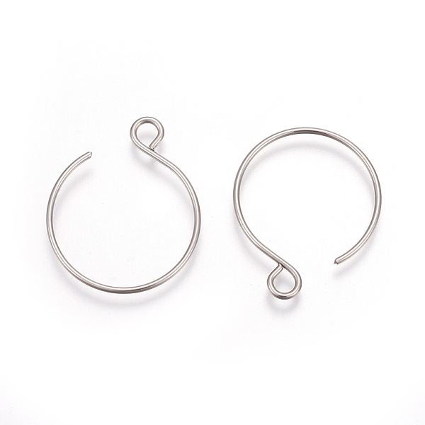 

PandaHall 304 Stainless Steel Earring Hooks, Ear Wire, with Horizontal Loop, Stainless Steel Color, 22x18mm, Hole: 2.5mm, 20 Gauge, Pin...