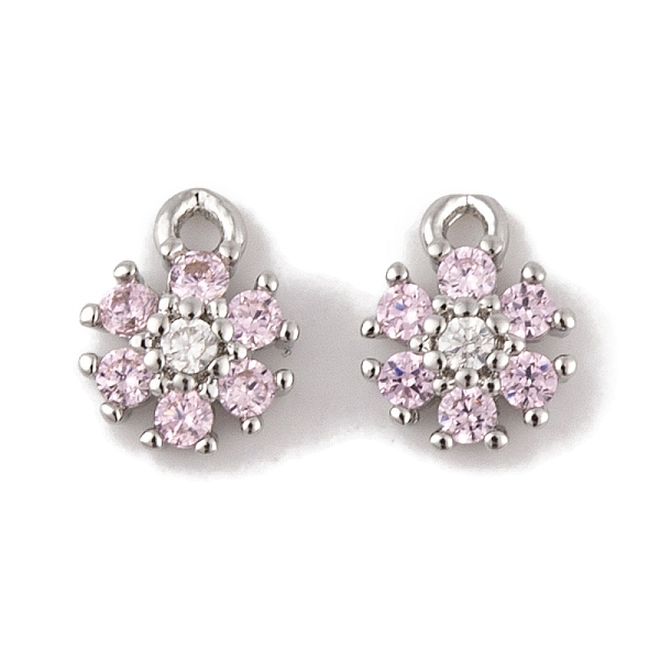

PandaHall Brass Micro Pave Cubic Zirconia Charms, Long-Lasting Plated, Flower, Platinum, 6.5x5.5x3.5mm, Hole: 0.5mm Brass+Cubic Zirconia...