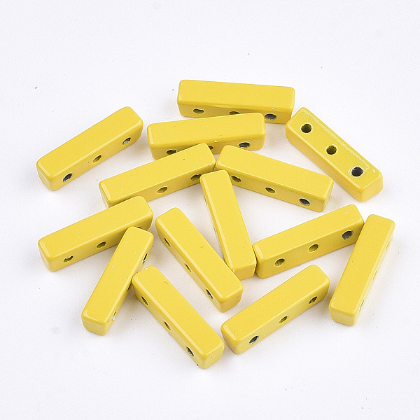

PandaHall Spray Painted Alloy Multi-Strand Links, For Tile Elastic Bracelets Making, Cuboid, Gold, 16x4x4mm, Hole: 1.2mm Alloy Cuboid Gold