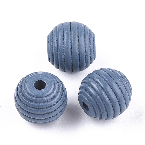 

PandaHall Painted Natural Wood Beehive Beads, Round, Steel Blue, 18x17mm, Hole: 3.5~4mm Schima Wood Round Blue