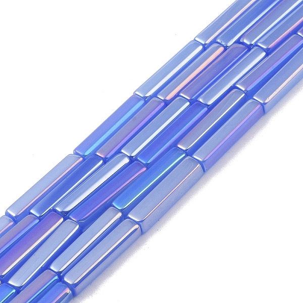 

PandaHall Electroplate Glass Beads Strands, AB Color Plated, Rectangle, Mauve, 19.5~20x3.5~4x3.5~4mm, Hole: 1mm, about 38pcs/strand, 29.13''..., Purple