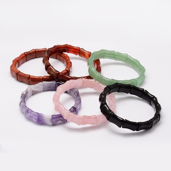 

PandaHall Natural Gemstone Beads Stretch Bracelets, Inner Diameter: 2-1/8~2-1/2 inch(5.5~6.2cm) Mixed Stone