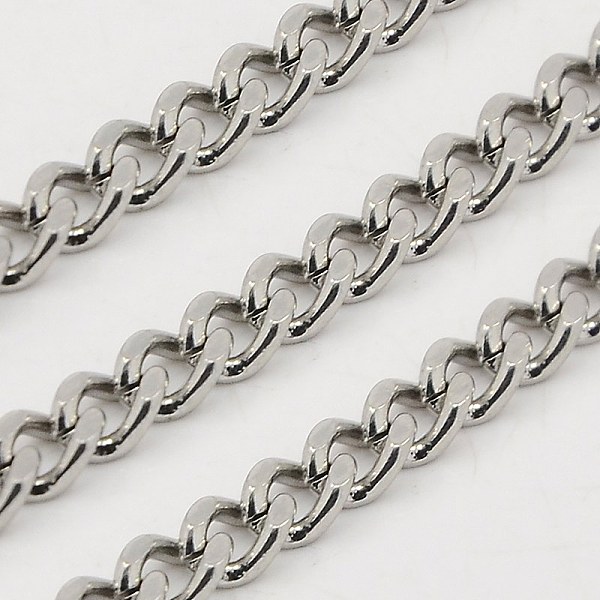 

PandaHall 3.28 Feet 304 Stainless Steel Twisted Chains, Unwelded, Stainless Steel Color, 5x3.5x1.6mm 304 Stainless Steel