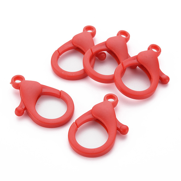 

PandaHall Plastic Lobster Claw Clasps, Red, 35x24.5x6mm, Hole: 3mm Plastic Others Red