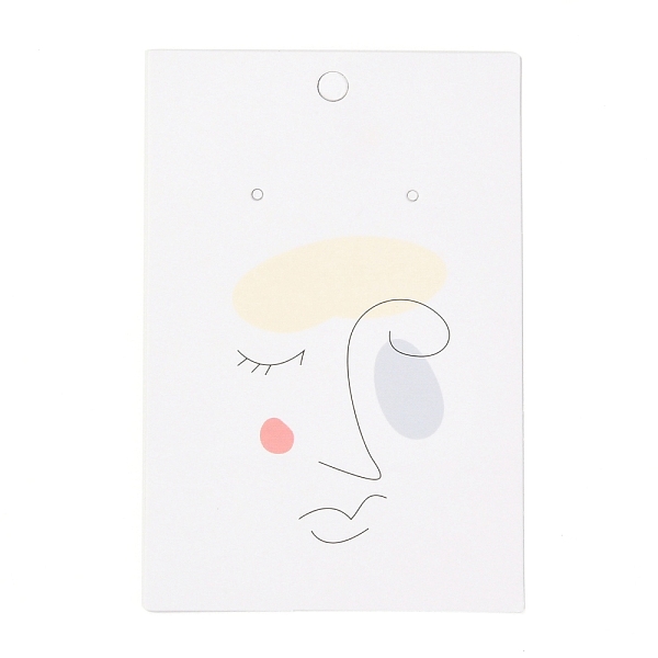 PandaHall Rectangle Cardboard Earring Display Cards, for Jewlery Display, Women Pattern, 9x6x0.04cm, about 100pcs/bag Paper Human
