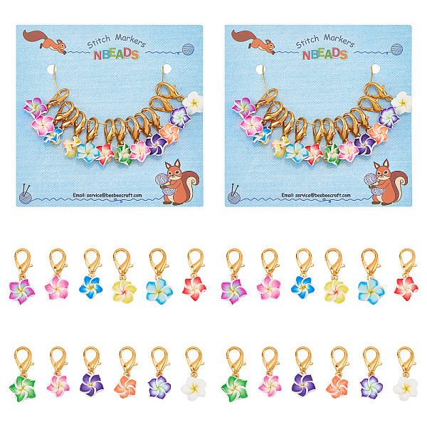 

PandaHall 24 Pcs Flower Stitch Markers, Random Colors Alloy Crochet Stitch Marker Charms Polymer Clay Stitch Marker Knitting DIY Gift for..., Multicolor