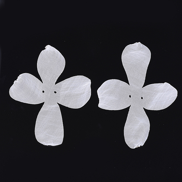 

PandaHall Organza Fabric, For DIY Jewelry Making Crafts, Flower, White, 140~150x100~130mm, Hole: 2mm Organza White