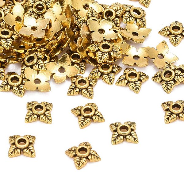 

PandaHall Tibetan Style Alloy Bead Caps, Cadmium Free & Nickel Free & Lead Free, Flower, Antique Golden, 6x6x2mm, Hole: 1mm Alloy
