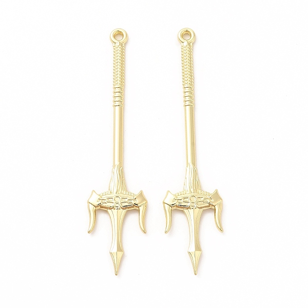 

PandaHall Rack Plating Alloy Big Pendants, Cadmium Free & Nickel Free & Lead Free, Halberd Charm, Golden, 71x11x3mm, Hole: 2mm Alloy Others