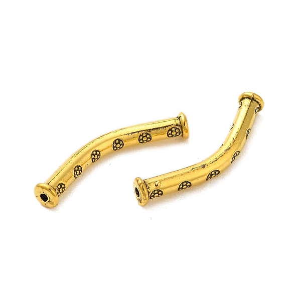 Tibetan Style Alloy Carved Tube Beads