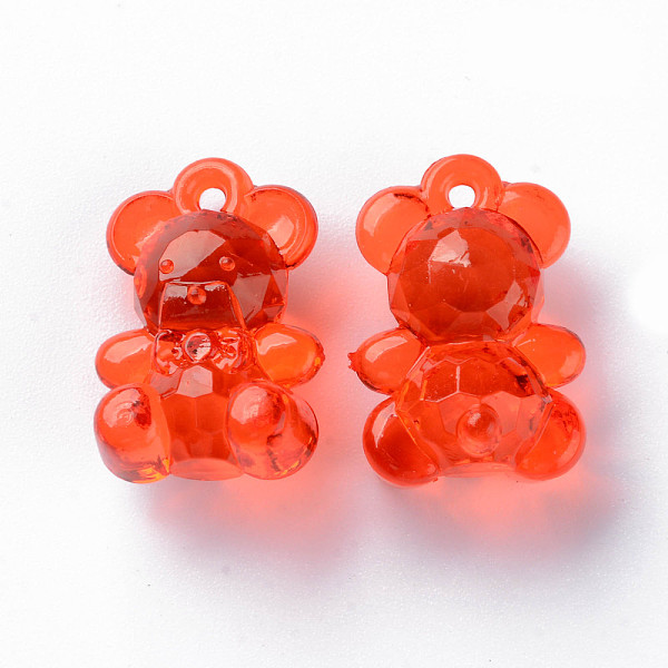 

PandaHall Transparent Acrylic Pendants, Faceted, Bear, Mixed Color, 19.5x13.5x10.5mm, Hole: 1.5mm, about 400pcs/500g Acrylic Bear Multicolor