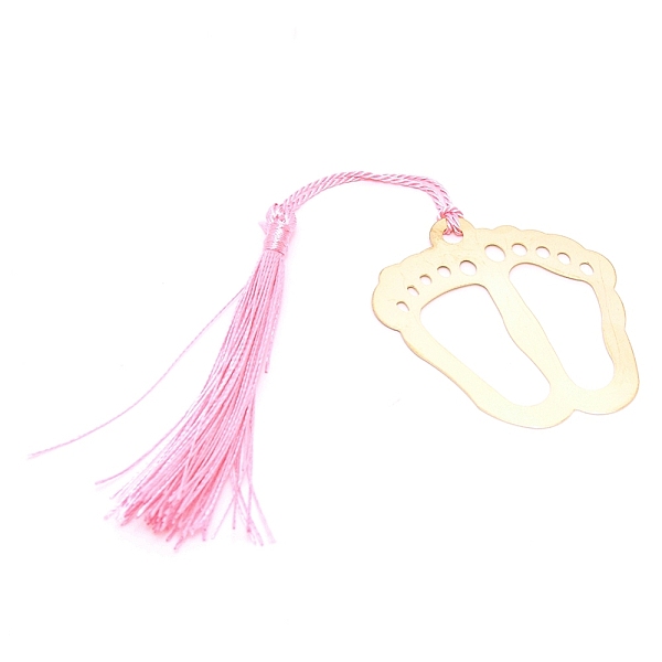 

PandaHall Iron Bookmarks with Polyester Tassel, Daily Supplies, Feet, Pink, 19.6cm Iron Pink
